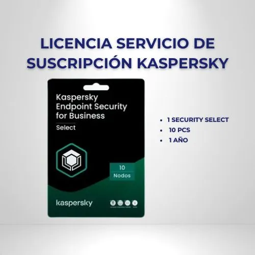 Licencia Servicio de Suscripción Kaspersky Endpoint Security Select / 10 PCs / 1 Año