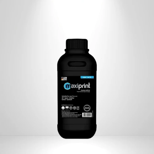 Botella de tinta Maxiprint universal para refill cyan 1L